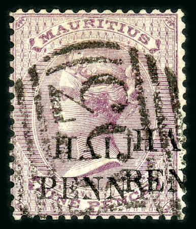 Stamp of Mauritius » 1876-78 Surcharges (SG 76-91) 1876 "Half Penny" surcharge (type 11) "half/penny"