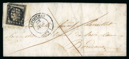Stamp of France » Lettres Classiques 1849, Lettre Cérès Y&T n°3 grille cad T14 de Liposthey (Landes)