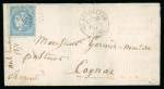 Stamp of France » Lettres Classiques Bordeaux n° 46B avec piquage privé sur lettre de la Tremblade