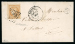 Stamp of France » Lettres Classiques Bordeaux n° 43B avec piquage en ligne sur lettre de Soissons