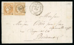 Stamp of France » Lettres Classiques Affranchissement mixte Bordeaux n°43 + Cérès 59 sur lettre