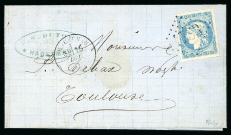 Stamp of France » Lettres Classiques 1870, Superbe Bordeaux Y&T n°44Ac sur lettre de Haguenau