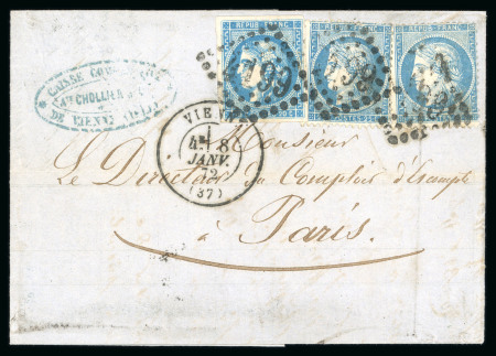 Stamp of France » Lettres Classiques 1871, Affranchissement mixte n°46B + n°60A sur lettre