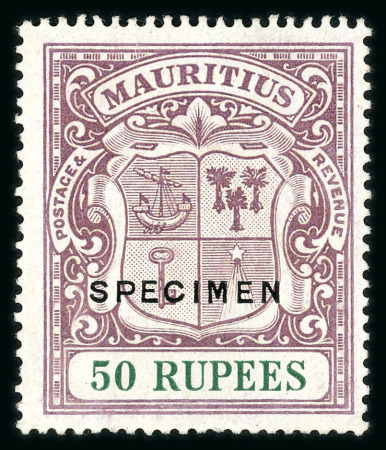 Stamp of Mauritius » Later Issues 1921-26 50R Dull Purple & Green with SPECIMEN ovpt