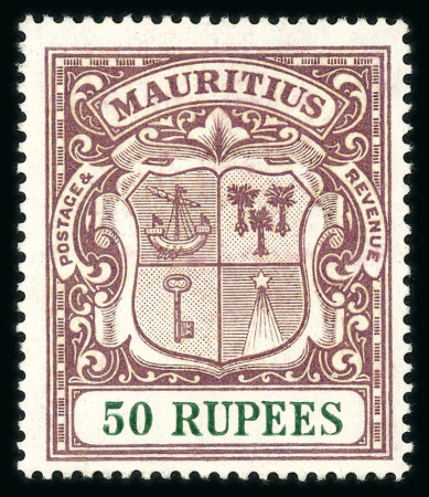 Stamp of Mauritius » Later Issues 1921-26 50R Dull Purple & Green, large part OG; very