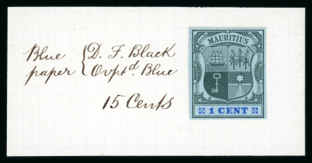 Stamp of Mauritius » 1900-05 Arms Issue (SG 138-155) 1900-05 "Arms" 1c. imperf colour trial, affixed to day book piece