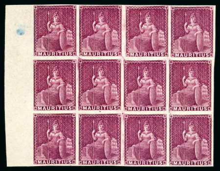 Stamp of Mauritius » 1858-62 Britannia Issues (SG 26-35) 1858-62 Un-denominated Issue (9d.) dull magenta marginal