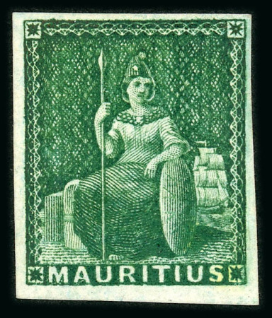 Stamp of Mauritius » 1858-62 Britannia Issues (SG 26-35) 1858-62 "Four Pence" (type 4) green, very fine "used"