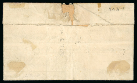 Frazer & Co., Cincinnati O., 1845-1851, 2c Black on Green (Scott 69L3). Extremely fine with wide margins all around, uncancelled, used on local folded letter