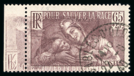 Stamp of France » Variétés et curiosités 1937, pour sauver la race, Y&T n°356 obli. variété