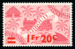 Stamp of Colonies françaises » Côtes des Somalis Cote des Somalis, 1944 : superbe ensemble de 8 variétés