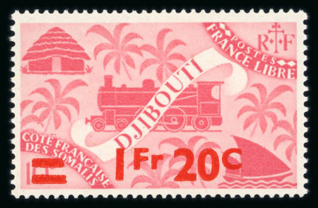 Stamp of Colonies françaises » Côtes des Somalis Cote des Somalis, 1944 : superbe ensemble de 8 variétés