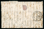 Stamp of France » Boules de Moulins 1871, lettre par Boule de Moulins affranchie à 1f avec
