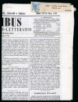 Stamp of Italian States » Naples 1860 Trinacria 1/2T bright blue (azzuro vivo), pos.46, with fine to jumbo margins on newspaper wrapper