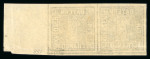 Stamp of German States » Bavaria 1849 1Kr black mint n.h. pair right marginal with large margins all around and huge sheet margin on the right side
