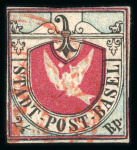 Stamp of Switzerland / Schweiz » Kantonalmarken » Basel 1845, Basler Taube in der 1. lebhaftblauen Auflage