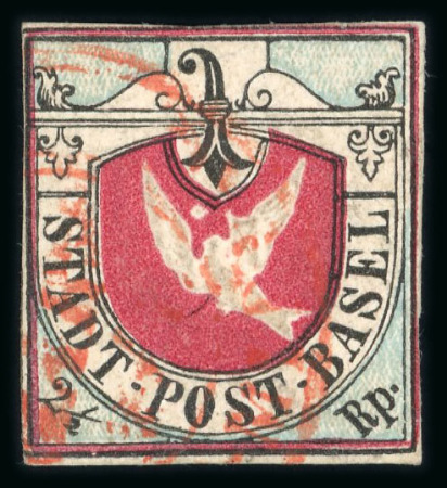 Stamp of Switzerland / Schweiz » Kantonalmarken » Basel 1845, Basler Taube in der 1. lebhaftblauen Auflage