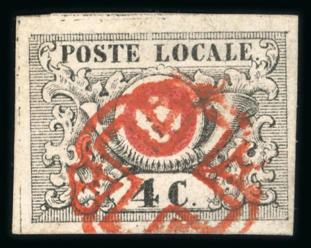 Stamp of Switzerland / Schweiz » "Waadt", "Neuenburg", "Winterthur" 1849, Waadt 4, farbfrisch, allseits überrandig geschnitten