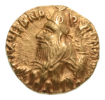 Stamp of Coins » Kushan Kushanas, Kanishka I, c. 127-152 AD, AV quarter dinar, 2.02 g. Athsho