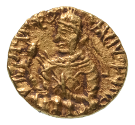 Kushanas, Huvishka, c. 151-192, AV quarter dinar, 1.97 g. Miro