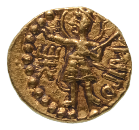 Kushanas, Huvishka, c. 151-192, AV quarter dinar, 1.97 g. Miro