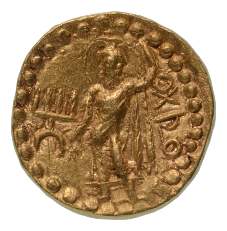 Kushanas, Huvishka, c. 151-192, AV dinar, 7.95 g. Oesho
