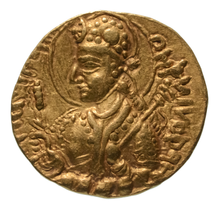 Kushanas, Huvishka, c. 151-192, AV dinar, 7.84 g. Pharro