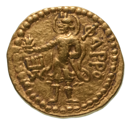 Kushanas, Huvishka, c. 151-192, AV dinar, 7.84 g. Pharro