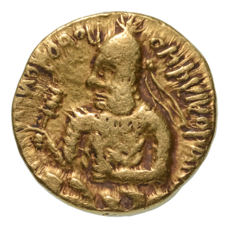 Kushanas, Huvishka, c. 151-192, AV dinar, 7.84 g. Mao