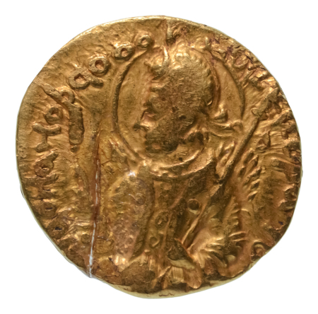 Kushanas, Huvishka, c. 151-192, AV dinar, 7.78 g. Oaninda