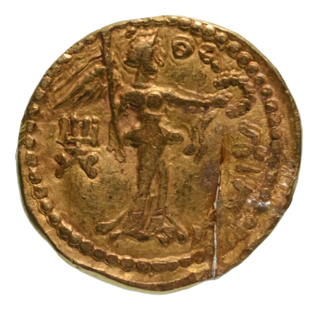 Kushanas, Huvishka, c. 151-192, AV dinar, 7.78 g. Oaninda