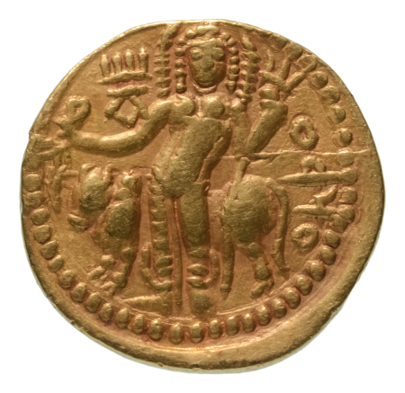 Kushanas, Vasudeva I, c. 190-230, AV dinar, 7.83 g. Oesho Bull