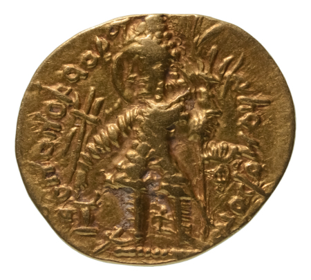 Kushanas, Vasudeva I, c. 190-230, AV dinar, 7.91 g. Oesho Bull