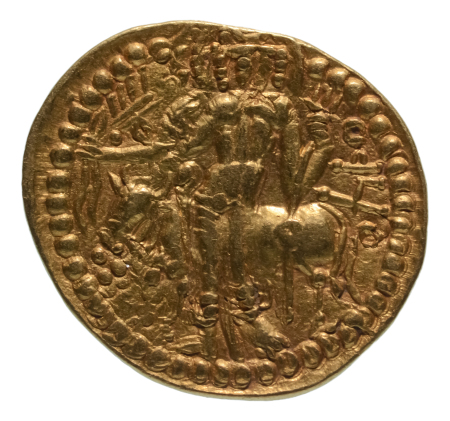 Kushanas, Vasudeva I, c. 190-230, AV dinar, 7.91 g. Oesho Bull