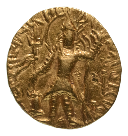 Kushanas, Vasishka, c. 247-265, AV dinar, 7.77 g. Oesho Bull