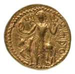 Stamp of Coins » Kushan Kushanas, Vasishka, c. 247-265, AV dinar, 7.88 g. Oesho Bull