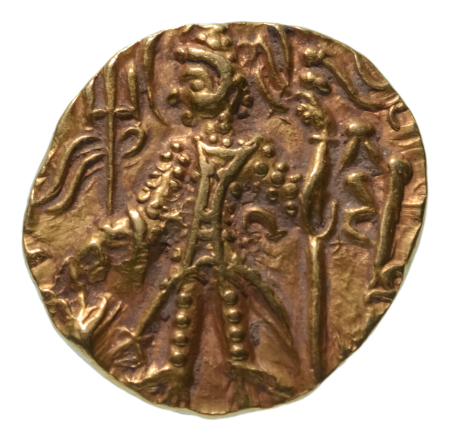 Kushanas, Vasudeva II, c. 275-300, AV dinar, 7.85 g. (20 mm). Ardoksho