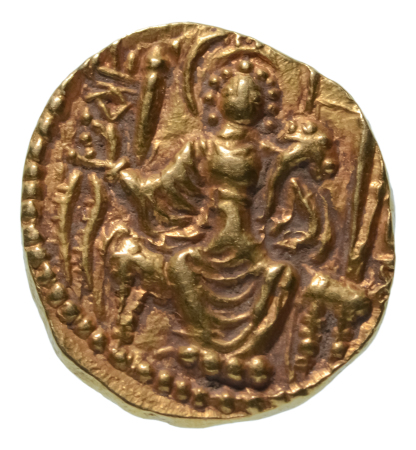 Kushanas, Vasudeva II, c. 275-300, AV dinar, 7.85 g. (20 mm). Ardoksho