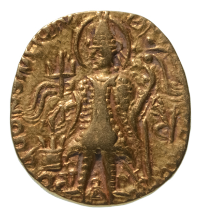 Kushanas, Vasudeva II, c. 275-300, AV dinar, 7.63 g. (19 mm). Ardoksho