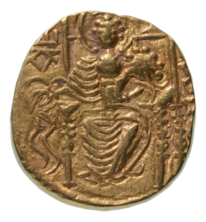 Kushanas, Vasudeva II, c. 275-300, AV dinar, 7.63 g. (19 mm). Ardoksho
