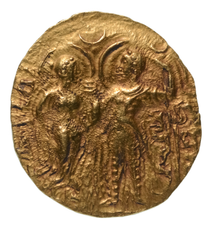 Gupta Empire, Chandragupta I, c. 319-335, AV dinar, 7.75 g. King and Queen