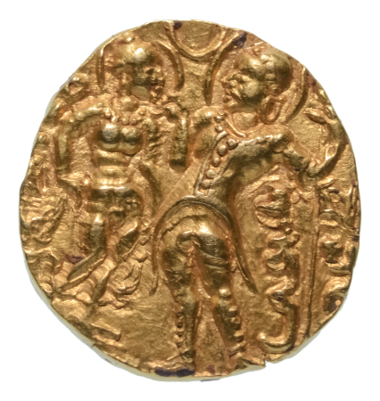 Gupta Empire, Chandragupta I, c. 319-335, AV dinar, 7.86 g. King and Queen