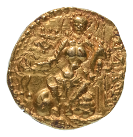 Gupta Empire, Chandragupta I, c. 319-335, AV dinar, 7.86 g. King and Queen