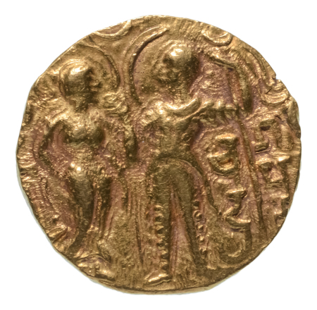 Gupta Empire, Chandragupta I, c. 319-335, AV dinar, 7.35 g. King and Queen