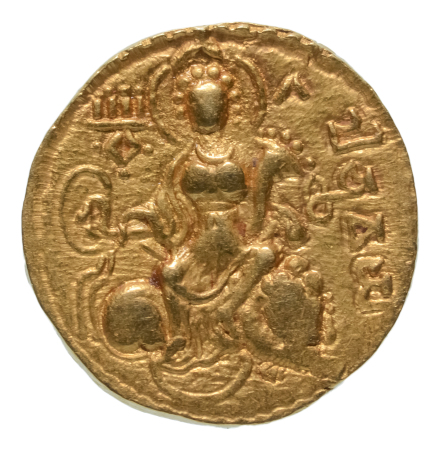 Gupta Empire, Chandragupta I, c. 319-335, AV dinar, 7.80 g. King and Queen