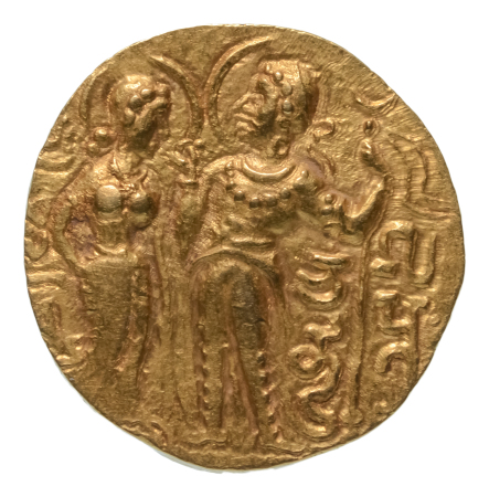 Gupta Empire, Chandragupta I, c. 319-335, AV dinar, 7.80 g. King and Queen