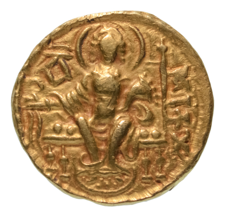 Gupta Empire, Samudragupta, c. 335-375, AV dinar, 7.56 g. Javelin