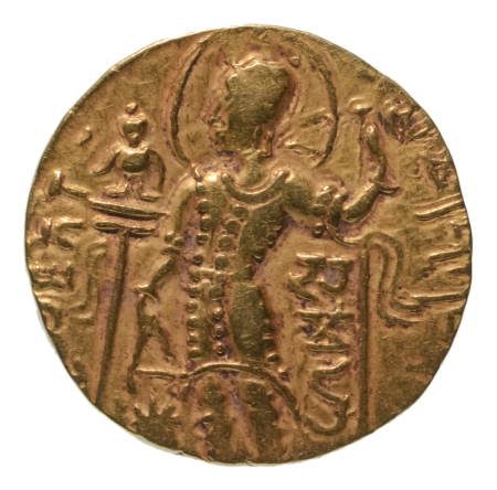 Gupta Empire, Samudragupta, c. 335-375, AV dinar, 7.66 g. Javelin