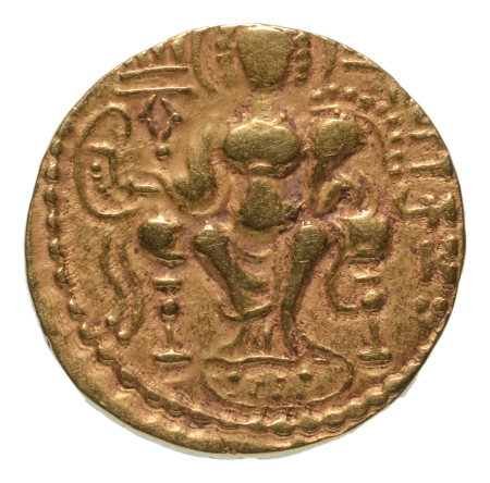 Gupta Empire, Samudragupta, c. 335-375, AV dinar, 7.66 g. Javelin