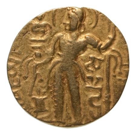 Gupta Empire, Samudragupta, c. 335-375, AV dinar, 7.54 g. Javelin